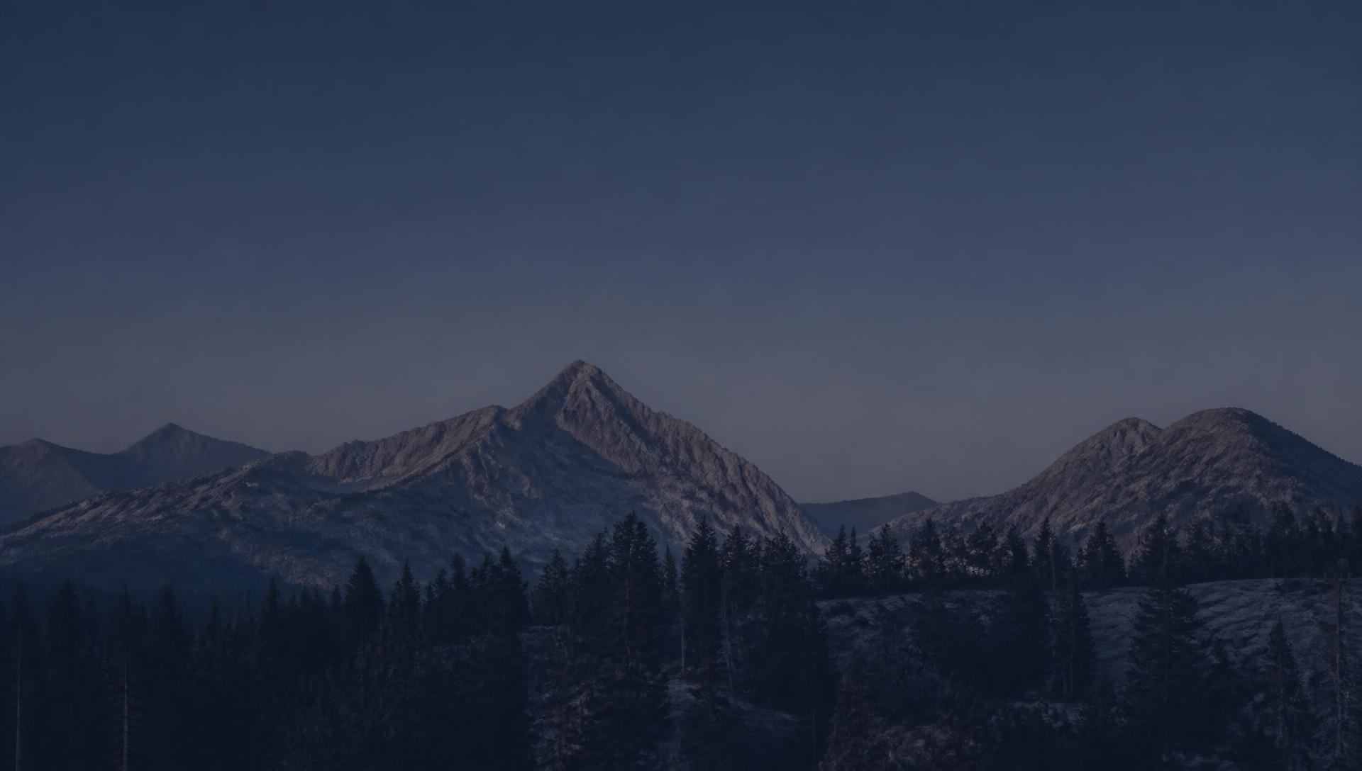 Sierra Nevada mountain ridgeline at first light